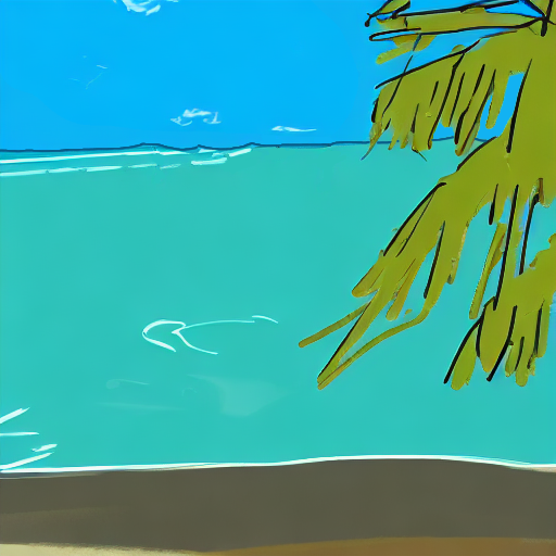 A simple sketch of a beach with clouds