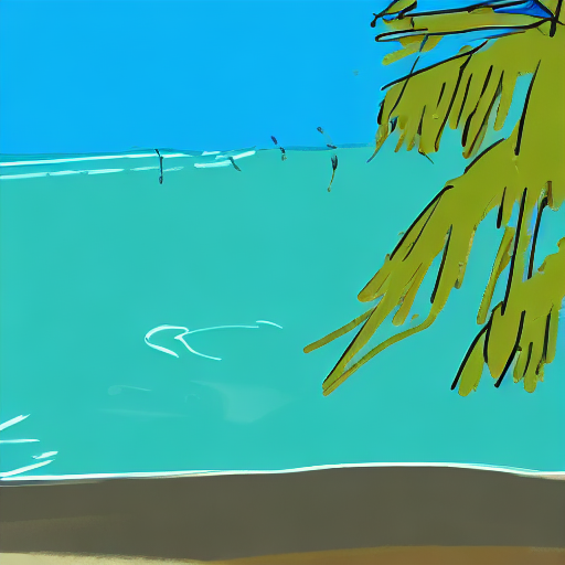 A simple sketch of a beach with minor artifacts